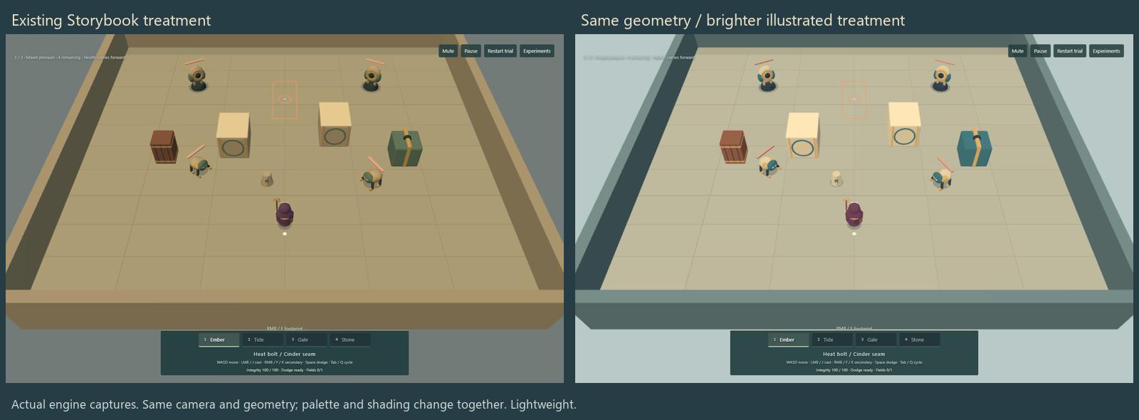 Historical original and illustrated treatments using shared geometry